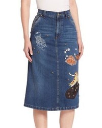 RED Valentino Embroidered Star Stud Skirt