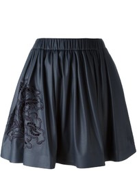 MSGM Elastic Waistband Embroidered Skirt