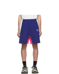 Navy Embroidered Sports Shorts