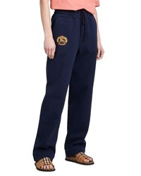 Navy Embroidered Sweatpants