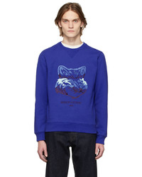 MAISON KITSUNÉ Blue Big Fox Embroidery Sweatshirt