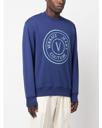 VERSACE JEANS COUTURE Logo Embroidered Cotton Sweatshirt