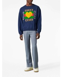 Gucci Logo Embroidered Cotton Sweatshirt