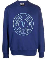 VERSACE JEANS COUTURE Logo Embroidered Cotton Sweatshirt