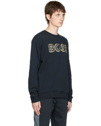 BOSS Navy Embroidered Sweatshirt