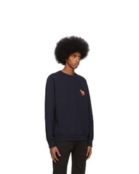 Ps By Paul Smith Navy Embroidered Zebra Sweatshirt