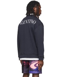 Valentino Navy Jersey Y Sweatshirt