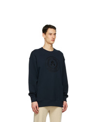 Acne Studios Navy Oversized Embroidered Sweatshirt