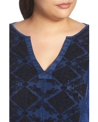 Lucky Brand Plus Size Embroidered Tee