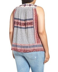 Lucky Brand Plus Size Embroidered Tank