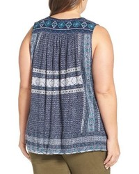 Lucky Brand Plus Size Embroidered Tank