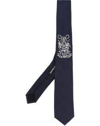 Alexander McQueen Insignia Embroidered Tie