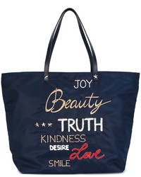 Navy Embroidered Tote Bag