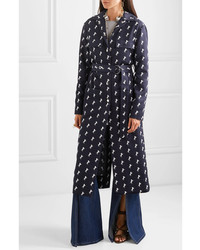Chloé Embroidered Wool Twill Trench Coat