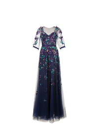 Marchesa Notte Embroidered Tulle Ball Gown