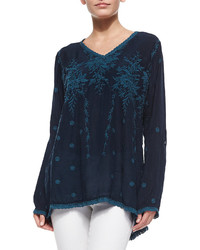 Johnny Was Vine Embroidered Georgette Tunic Plus Size