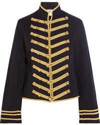 Navy Embroidered Twill Jacket