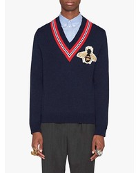 Gucci Wool Sweater With Bee Appliqu Unavailable