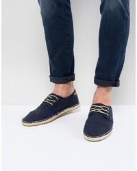 Toms Lace Up Espadrilles In Navy