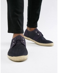Brave Soul Wide Fit Lace Up Espadrilles In Navy