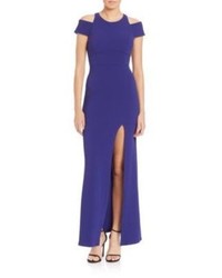 ABS by Allen Schwartz Abs Cut Out Crepe Cold Shoulder Gown