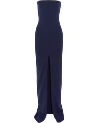 SOLACE London Aubrey Strapless Stretch Crepe Gown Navy