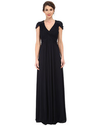 Adrianna Papell Cap Sleeve Stretch Tulle Gown