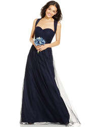 Adrianna Papell Convertible Strapless Tulle Gown