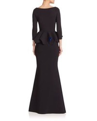 La Petite Robe di Chiara Boni Eden Ruffle Peplum Gown