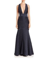 Milly Italian Bubble Jacquard Mermaid Gown
