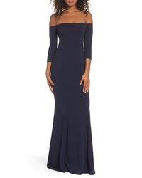 Katie May Three Quarter Sleeve Off The Shoulder Gown