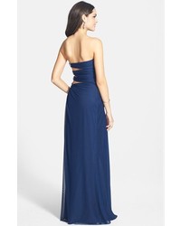 Xscape Evenings Xscape Side Cutout Embellished Strapless Gown