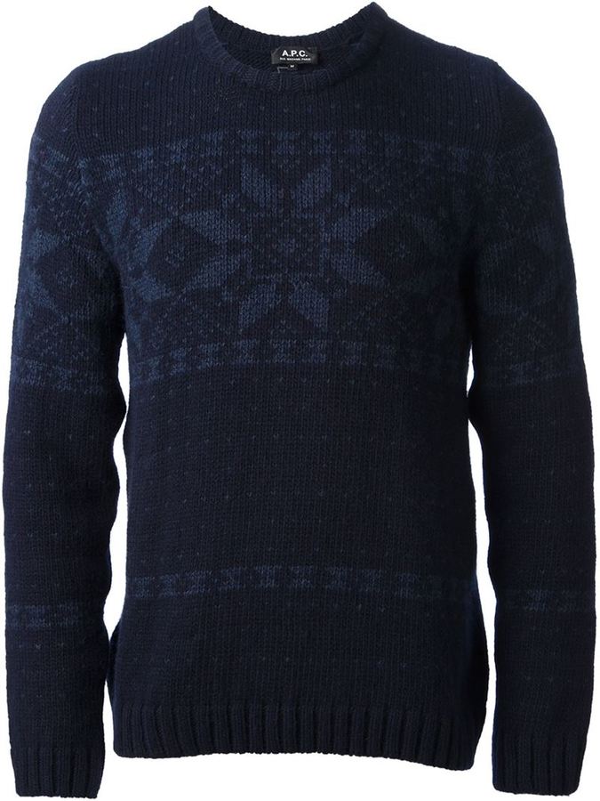 A.P.C. Snow Yeti Fair Isle Sweater, $284 | farfetch.com | Lookastic