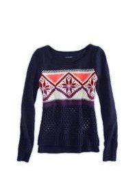 American Eagle Outfitters Fair Isle Crew Sweater L