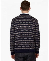 A.P.C. Navy Fair Isle Knitted Sweater