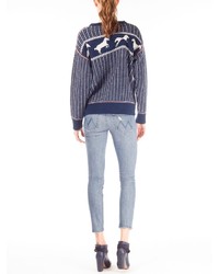 Band Of Outsiders Navy Faire Isle Horses Sweater