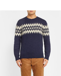 Gant Rugger Fair Isle Jacquard Wool Blend Sweater