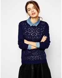 Shae Sh Coated Fairisle Printed Sweater
