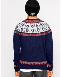 Bellfield Sweater Fair Isle Yoke Jacquard On The Reverse