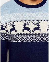 Vacant Deer Fair Isle Knitted Holidays Sweater