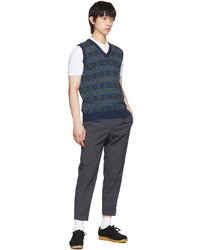Beams Plus Indigo Khaki Cotton Vest