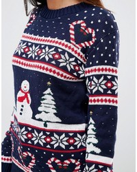 Club L Fairisle Scenic Snowman Holidays Sweater
