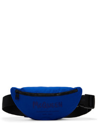Alexander McQueen Blue Logo Belt Pouch