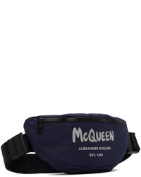 Alexander McQueen Navy Graffiti Belt Bag