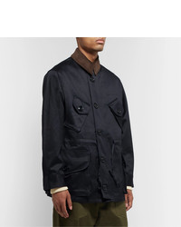Monitaly Leather And Corduroy Trimmed Cotton Vancloth Cotton Sateen Field Jacket