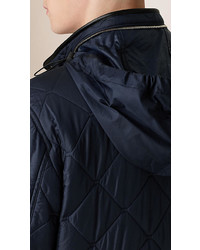 Burberry Packaway Hood Lambskin Detail Field Jacket