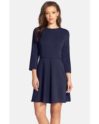 Navy Fit and Flare Dress