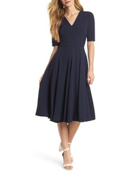 Gal Meets Glam Collection Edith City Crepe Fit Flare Dress