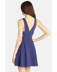 BCBGeneration Embroidered Cutout Fit Flare Dress