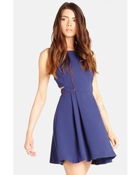 BCBGeneration Embroidered Cutout Fit Flare Dress